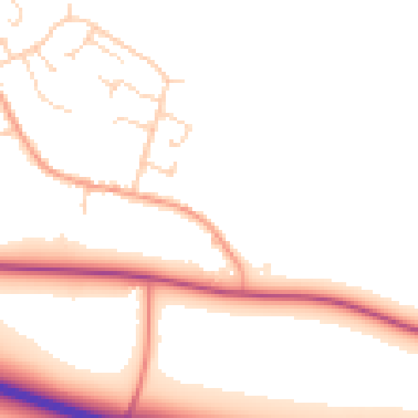 Daytime road noise heatmap for CB25 9BB