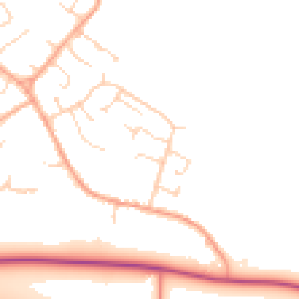 Daytime road noise heatmap for CB25 9BH
