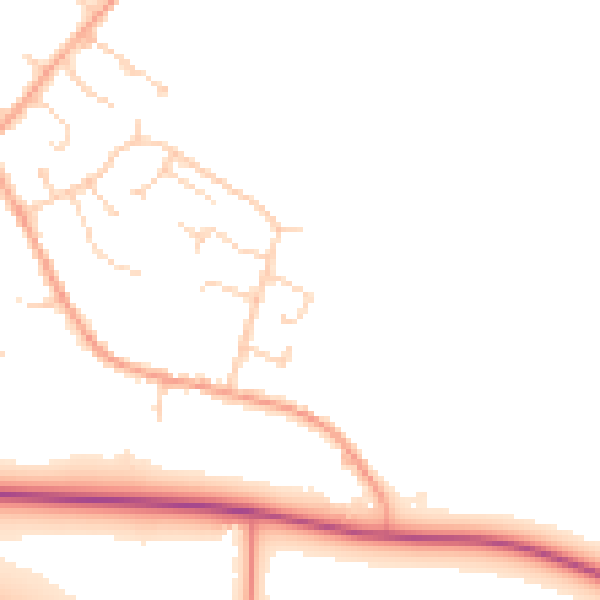 Daytime road noise heatmap for CB25 9BJ