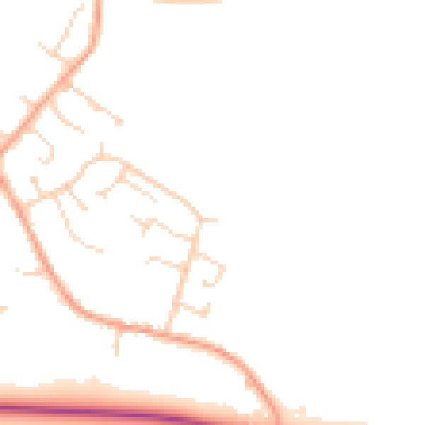 Daytime road noise heatmap for CB25 9BN