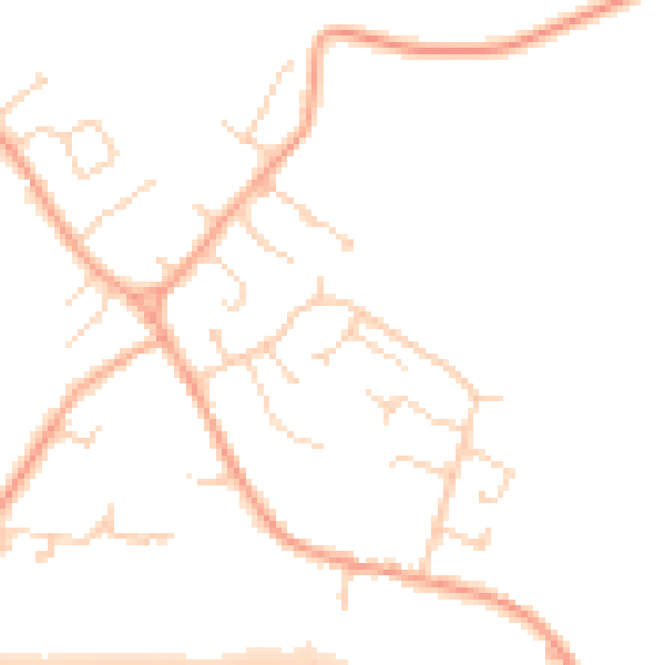 Daytime road noise heatmap for CB25 9BP
