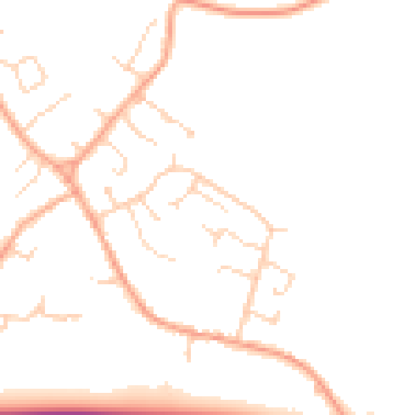 Daytime road noise heatmap for CB25 9BS
