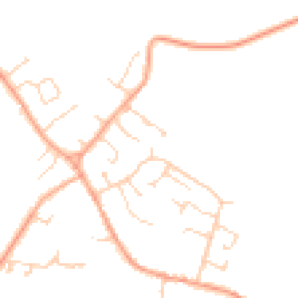 Daytime road noise heatmap for CB25 9BW