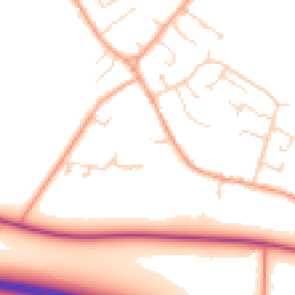Daytime road noise heatmap for CB25 9BY