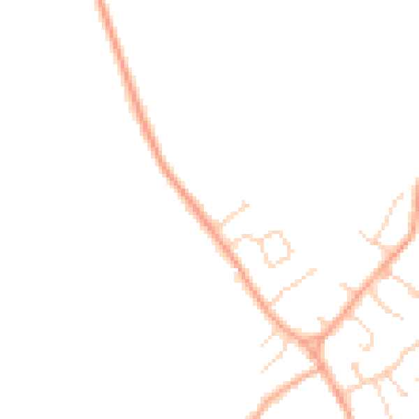 Daytime road noise heatmap for CB25 9DJ