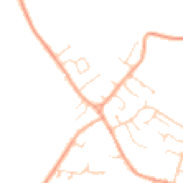 Daytime road noise heatmap for CB25 9DP