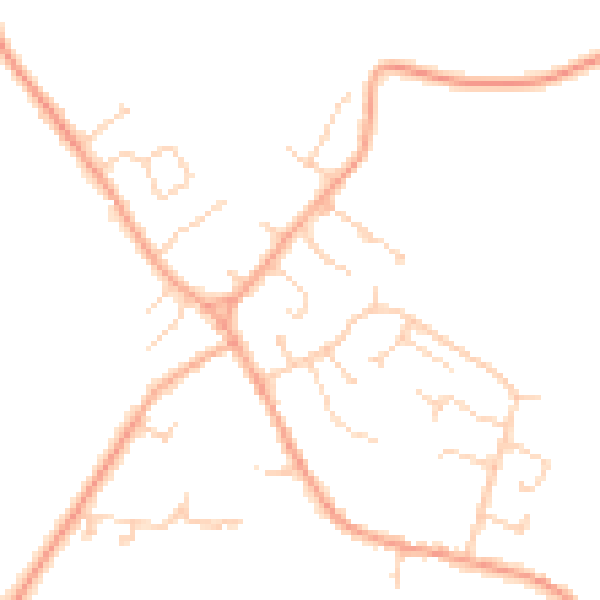 Daytime road noise heatmap for CB25 9EB
