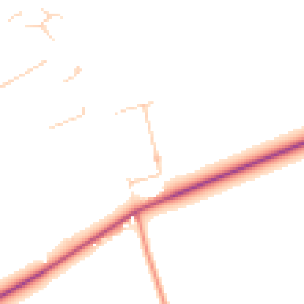 Daytime road noise heatmap for CB25 9EU