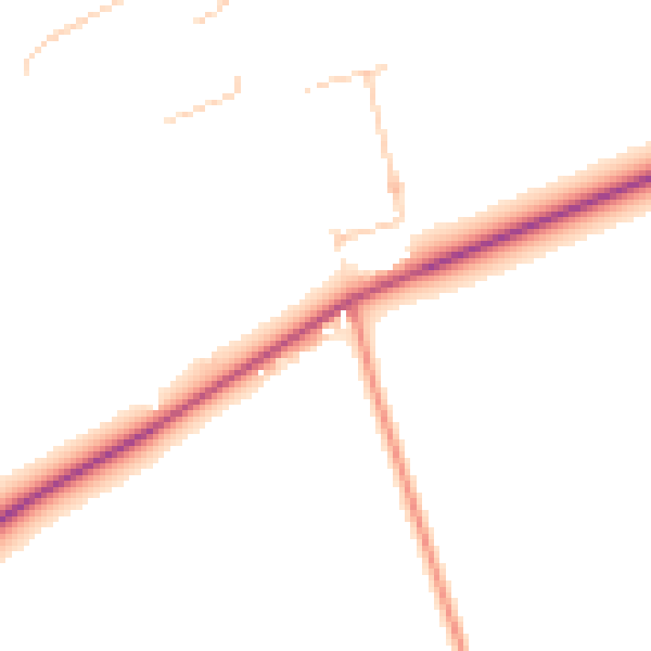 Daytime road noise heatmap for CB25 9EY