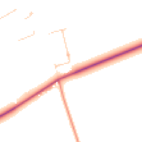 Daytime road noise heatmap for CB25 9EZ