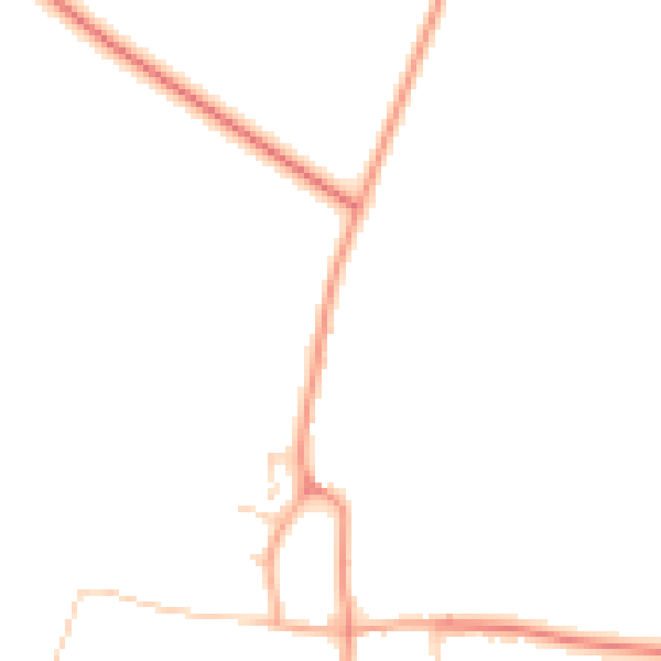 Daytime road noise heatmap for CB25 9FD