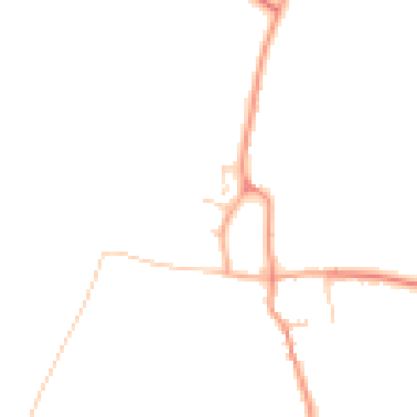 Daytime road noise heatmap for CB25 9FE
