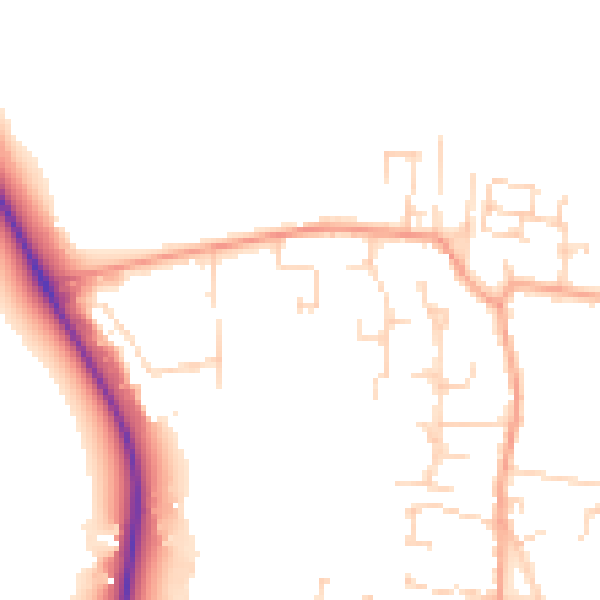 Daytime road noise heatmap for CB25 9GP