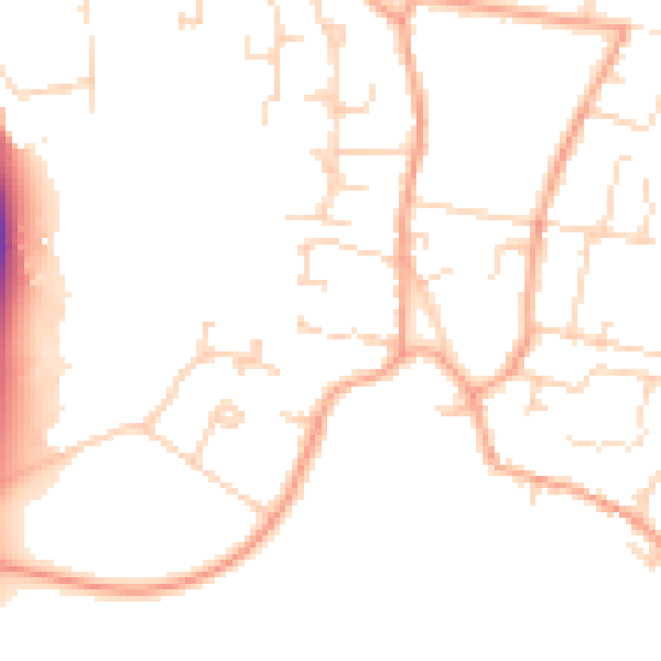 Daytime road noise heatmap for CB25 9HY