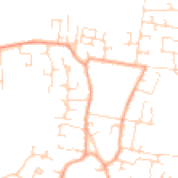 Daytime road noise heatmap for CB25 9JU