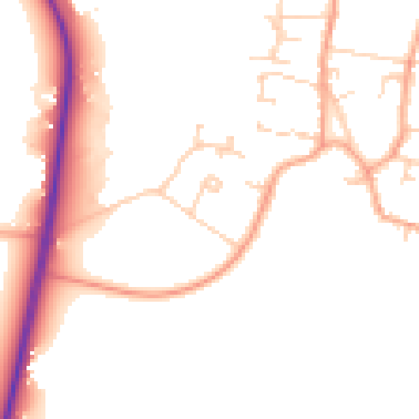 Daytime road noise heatmap for CB25 9NJ