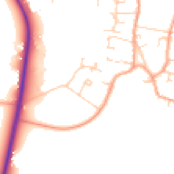 Daytime road noise heatmap for CB25 9NP