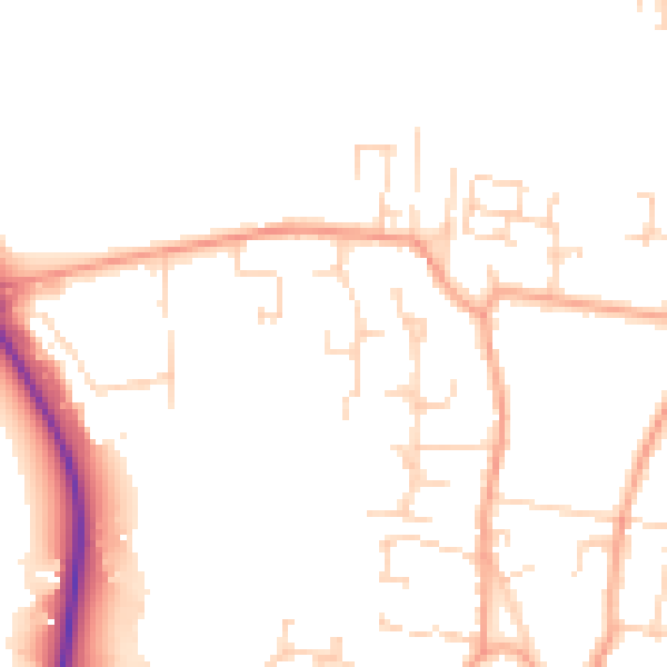 Daytime road noise heatmap for CB25 9PS