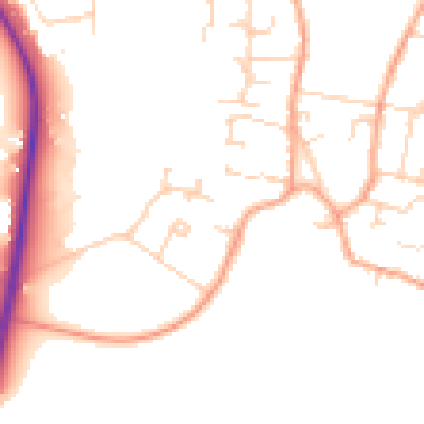 Daytime road noise heatmap for CB25 9RH