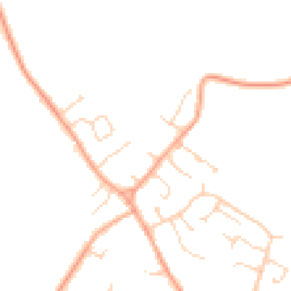 Daytime road noise heatmap for CB25 9TA