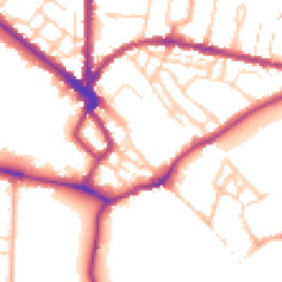 Daytime road noise heatmap for CB3 0AJ