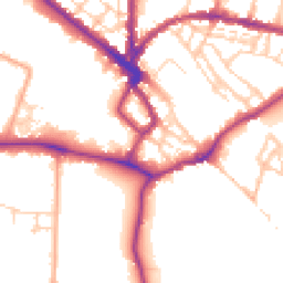 Daytime road noise heatmap for CB3 0BJ
