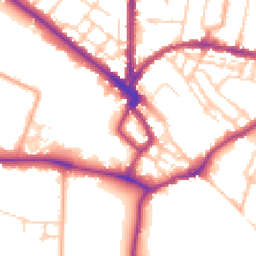 Daytime road noise heatmap for CB3 0BL