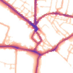 Daytime road noise heatmap for CB3 0BZ