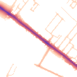 Daytime road noise heatmap for CB3 0DH