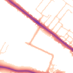 Daytime road noise heatmap for CB3 0DP