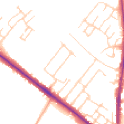 Daytime road noise heatmap for CB3 0HZ