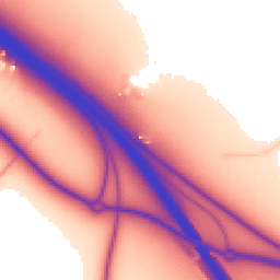 Daytime road noise heatmap for CB3 0JN