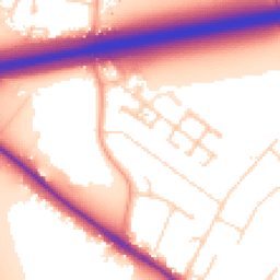 Daytime road noise heatmap for CB3 0NP