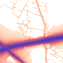 Daytime road noise heatmap for CB3 0UR