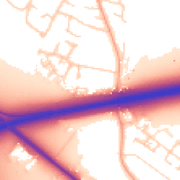 Daytime road noise heatmap for CB3 0XB