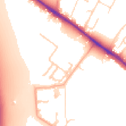 Daytime road noise heatmap for CB3 1AZ