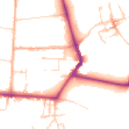 Daytime road noise heatmap for CB3 9HJ