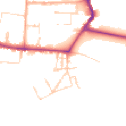 Daytime road noise heatmap for CB3 9JE