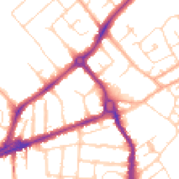 Daytime road noise heatmap for CB4 1AU