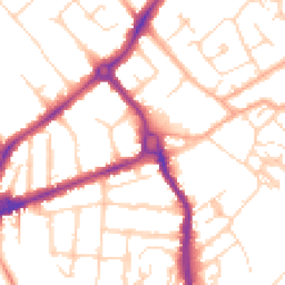 Daytime road noise heatmap for CB4 1BT