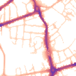 Daytime road noise heatmap for CB4 1JU