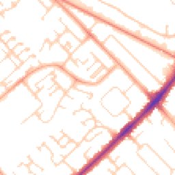 Daytime road noise heatmap for CB4 2NW