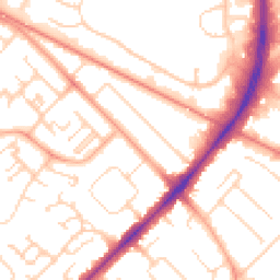 Daytime road noise heatmap for CB4 2PA