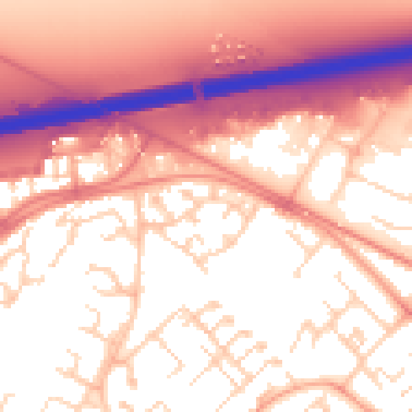 Daytime road noise heatmap for CB4 2UE