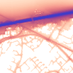 Daytime road noise heatmap for CB4 2UQ