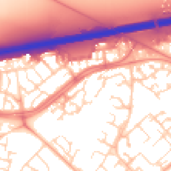 Daytime road noise heatmap for CB4 2UU