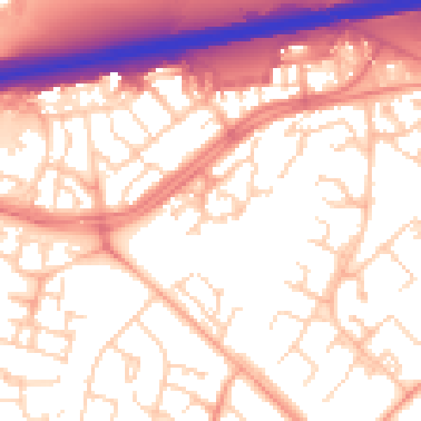Daytime road noise heatmap for CB4 2XF