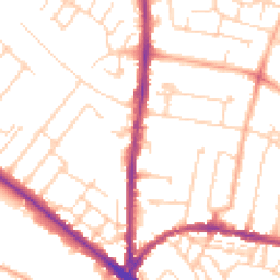 Daytime road noise heatmap for CB4 3JP