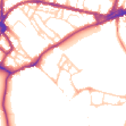 Daytime road noise heatmap for CB5 8AN