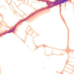 Daytime road noise heatmap for CB5 8AR